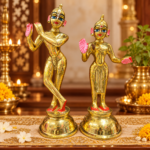12 Inch Brass Radha Krishna Idol Set