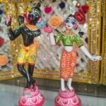 9 Inch Black Brass Radha Krishna Idol Set