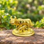 3 Inch Brass Cow with Calf Idol – Gau Mata Decorative Murti