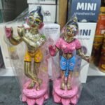 7 Inch Brass Radha Krishna Idol Set