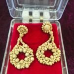 Handcrafted Tulsi Bead Drop Earrings