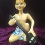 8 Inch Haridas Ji Fiber Vigrah with Traditional String Instrument