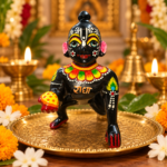 6 No. Black Laddu Gopal Ji Idol – Radha Naam Crawling Murti