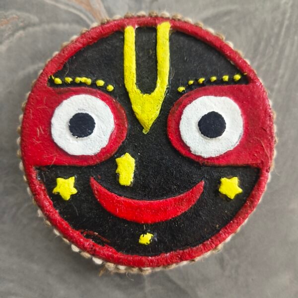 Beautiful Hand made Jagannath ji fridge magnet made from cow dung