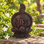 5 inch Special handcrafted Shree Radha naam seva in Tamal wood