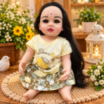 20 Inch Silicon Radha Rani Idol with Long Black Hair