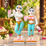 9 Inch White Radha Krishna Idol Set